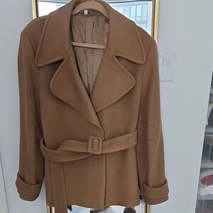 & Other Stories Camel Trench Coat With Waist Belt Size M